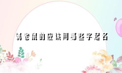 属老鼠的应该用哪些字起名