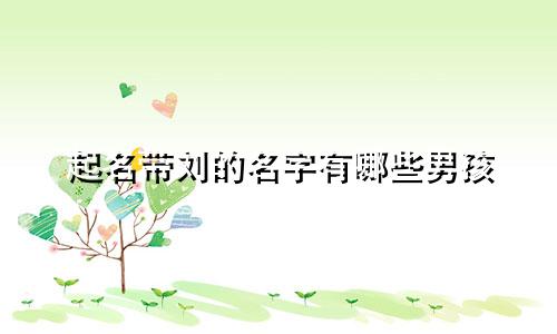 起名带刘的名字有哪些男孩