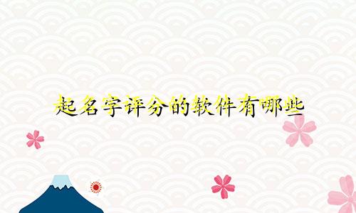 起名字评分的软件有哪些