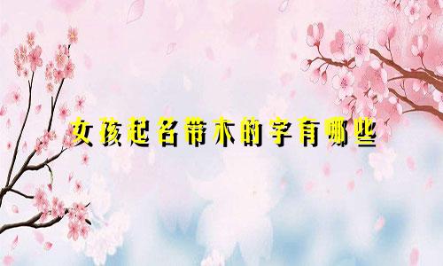 女孩起名带木的字有哪些