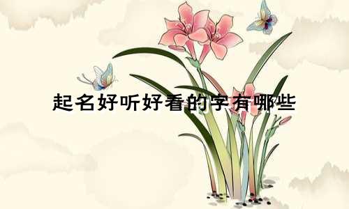 起名好听好看的字有哪些