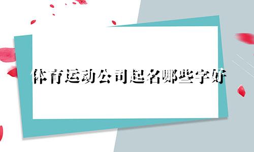 体育运动公司起名哪些字好