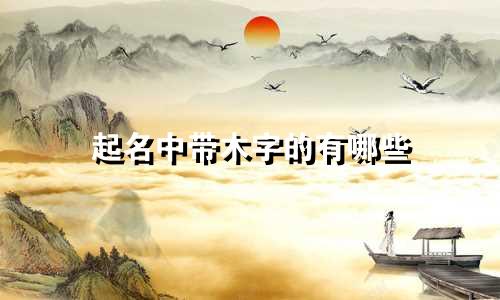 起名中带木字的有哪些