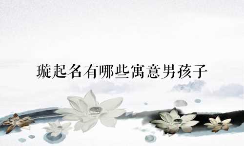 璇起名有哪些寓意男孩子