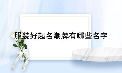 服装好起名潮牌有哪些名字