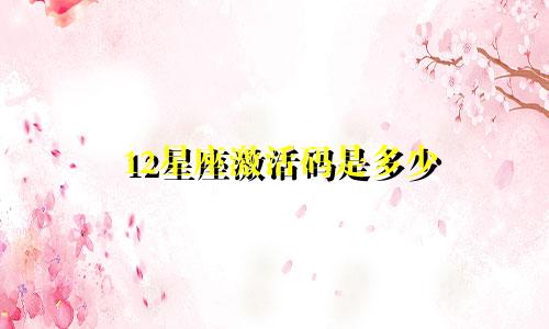 12星座激活码是多少