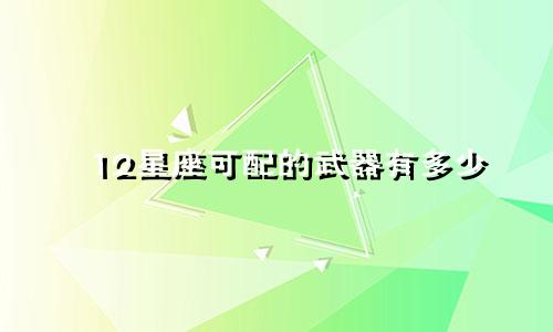 12星座可配的武器有多少