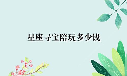 星座寻宝陪玩多少钱