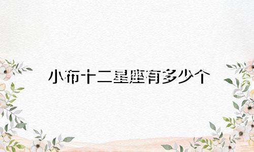 小布十二星座有多少个