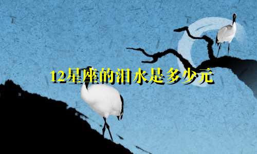 12星座的泪水是多少元