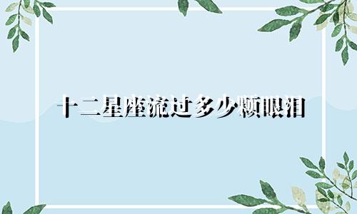 十二星座流过多少颗眼泪