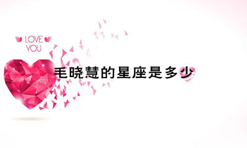 毛晓慧的星座是多少