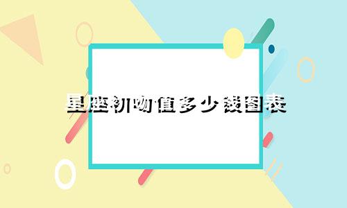星座初吻值多少钱图表