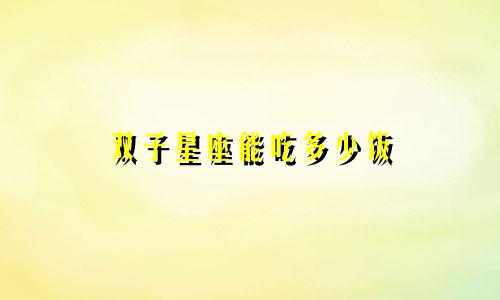 双子星座能吃多少饭