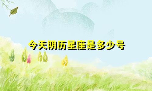 今天阴历星座是多少号