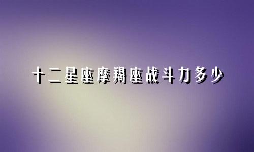 十二星座摩羯座战斗力多少