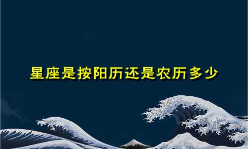 星座是按阳历还是农历多少