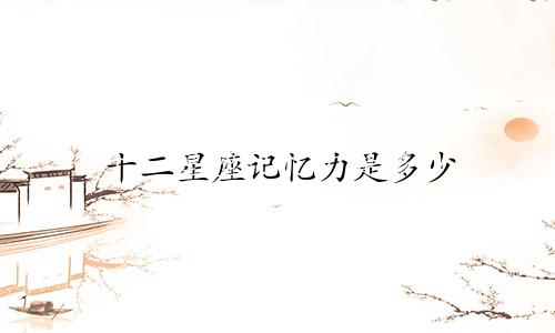 十二星座记忆力是多少