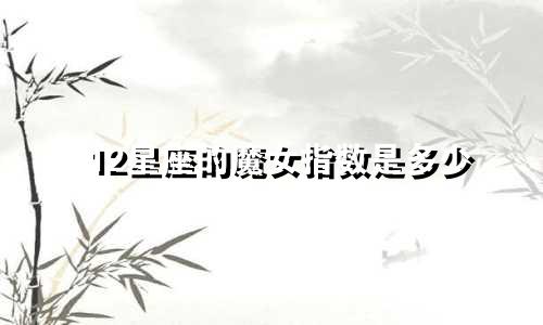 12星座的魔女指数是多少