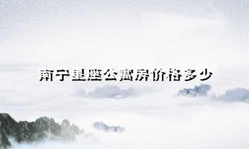 南宁星座公寓房价格多少
