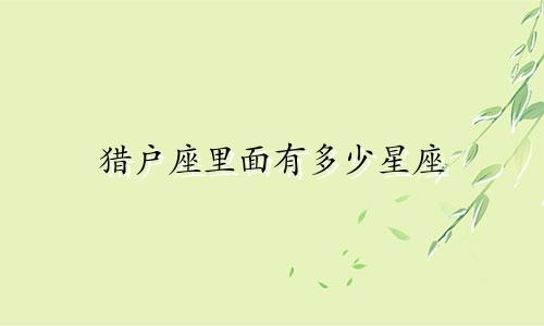 猎户座里面有多少星座