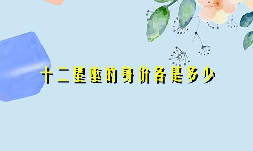 十二星座的身价各是多少