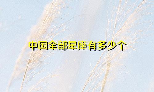 中国全部星座有多少个