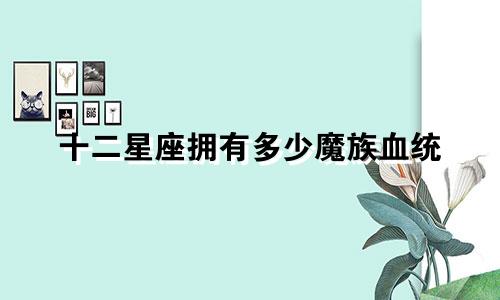 十二星座拥有多少魔族血统