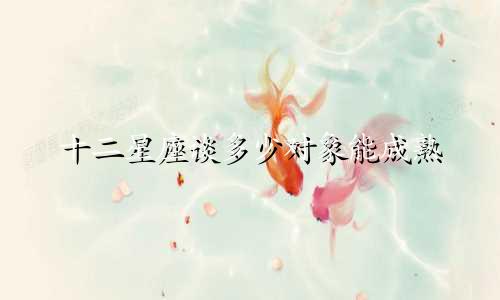 十二星座谈多少对象能成熟