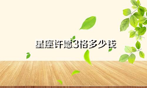 星座许愿3格多少钱