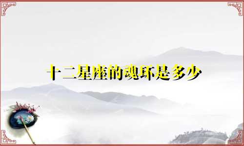 十二星座的魂环是多少