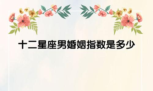 十二星座男婚姻指数是多少