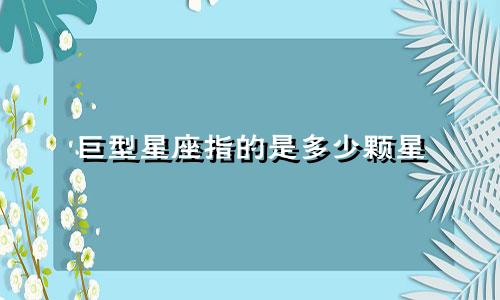巨型星座指的是多少颗星