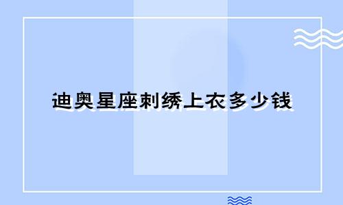 迪奥星座刺绣上衣多少钱
