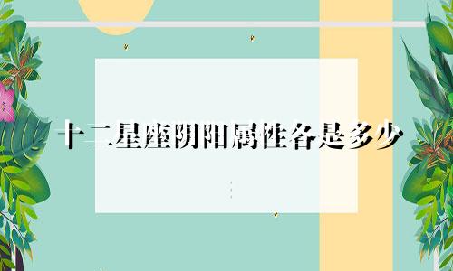 十二星座阴阳属性各是多少