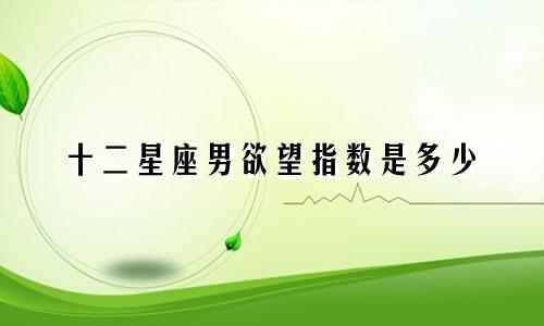 十二星座男欲望指数是多少