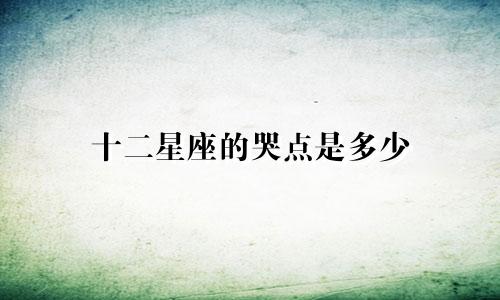 十二星座的哭点是多少