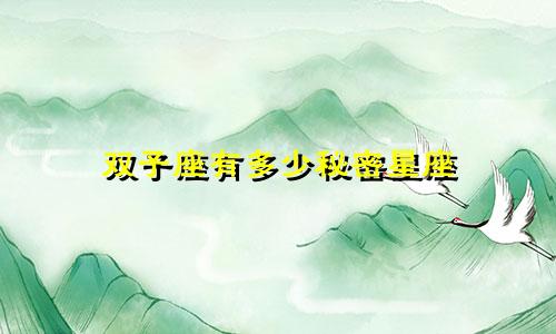 双子座有多少秘密星座