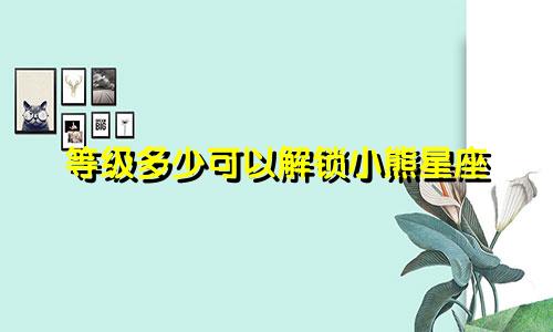 等级多少可以解锁小熊星座