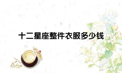 十二星座整件衣服多少钱