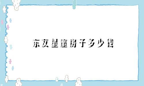 东友星座房子多少钱