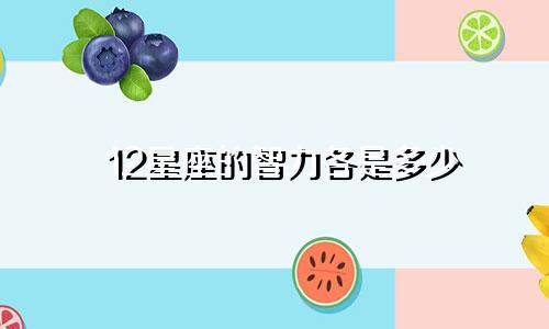 12星座的智力各是多少