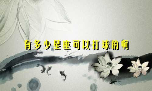 有多少星座可以打球的啊