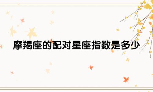 摩羯座的配对星座指数是多少