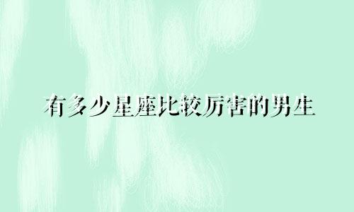 有多少星座比较厉害的男生