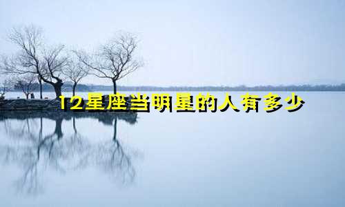 12星座当明星的人有多少