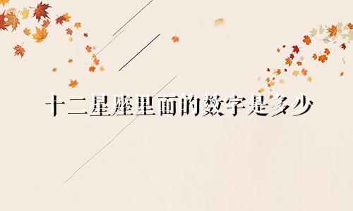 十二星座里面的数字是多少