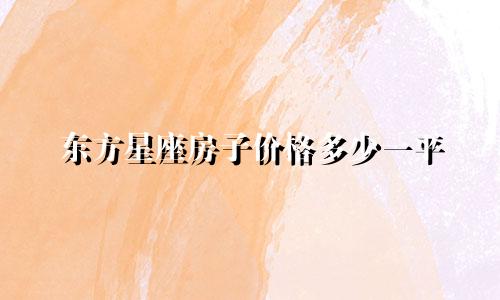 东方星座房子价格多少一平