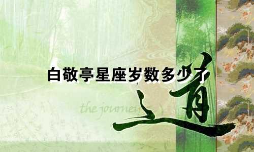 白敬亭星座岁数多少了