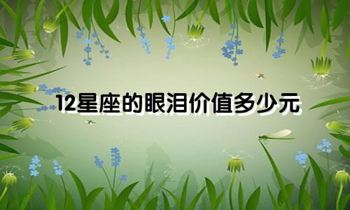 12星座的眼泪价值多少元